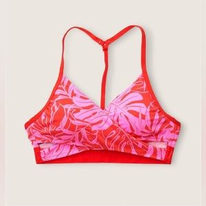 VS pink gym to swim tropical pink/red wrap bathing suit